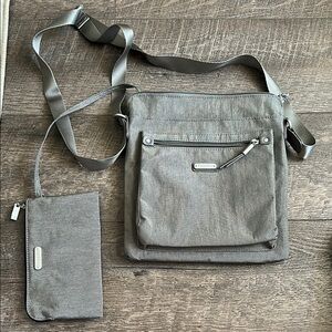 Baggallini Charcoal Shimmer Crossbody Bag Set